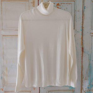 Debbie Morgan soft long sleeve turtle neck ribbed waist sweater/XL/off white